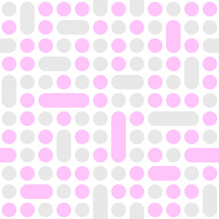 dots and lines. vector seamless pattern. simple pink gray and white texture. textile paint. repetitive background. fabric swatch. wrapping paper