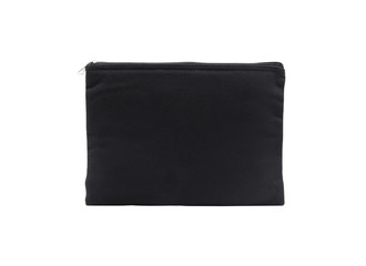 Black canvas bag for shopping on isolated background with clipping path.