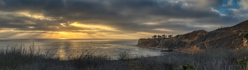 Pelican Cove and Point Vicente at Sunset Panorama