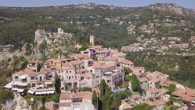 Medieval village of Eze in the hills facing the Mediterranean
