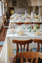 table decoration at a wedding