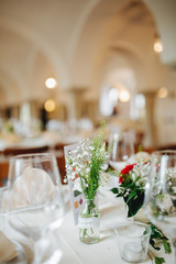 table decoration at a wedding
