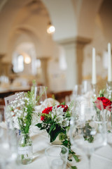 table decoration at a wedding