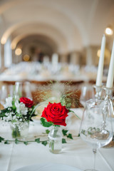 table decoration at a wedding