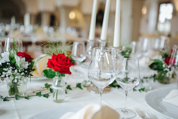 table decoration at a wedding