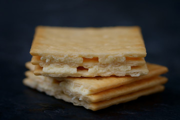 Close-up views of biscuit sandwich