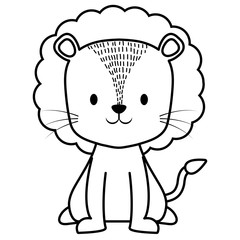 cute circus lion character