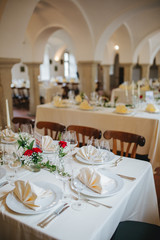 table decoration at a wedding