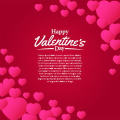 Happy valentine's day romance love hearth shape. Vector illustration