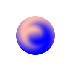 Isolated round shape logo. Blue pink color logotype. Vector illustration. Eps 10.