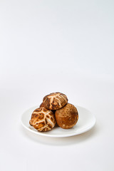 Shiitake mushroom on the White background