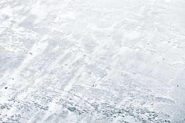 Ice surface covered with show
