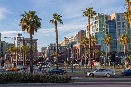 In spring day on the Streets of San Diego city