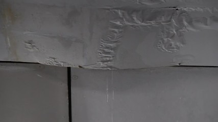 Damaged ceiling from water leak in rainy season