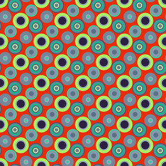 beautiful circles on an orange background seamless pattern