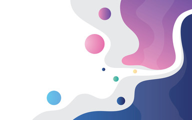 Abstract fluid geometric background. Colorful wavy shape composition. Blue and purple background vector.