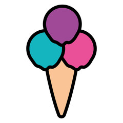 delicious ice cream isolated icon