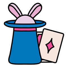 magician top hat with rabbit ears