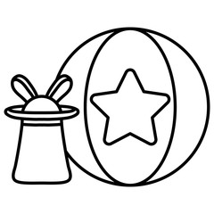 magician top hat with rabbit ears