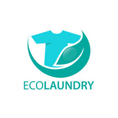 Obraz premium Eco Laundry Dry Cleaner Logo Design Template Vector