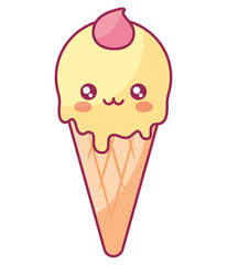 cute ice cream kawaii character