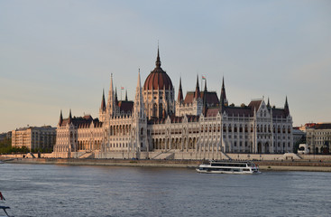 Fototapeta na wymiar day view of the Parliament of Budapest, Hungary