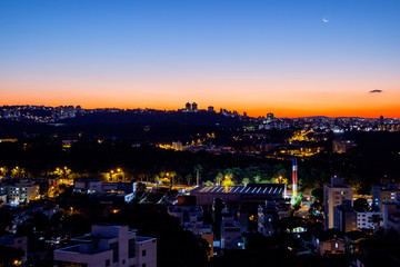 Dusk in the Liberdade neighborhood in Belo Horizonte