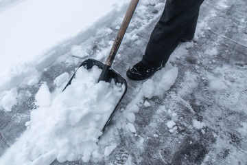 Man shoveling snow