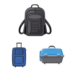 Isolated object of suitcase and baggage icon. Set of suitcase and journey stock vector illustration.
