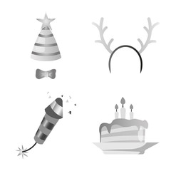 Vector design of party and birthday logo. Set of party and celebration stock vector illustration.