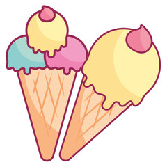 delicious ice cream isolated icon