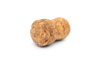 Champagne cork. Isolated on white.
