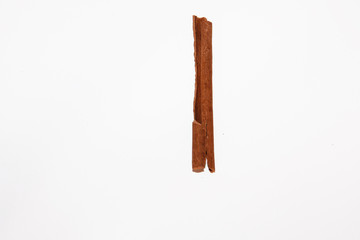 cinnamon sticks on white background