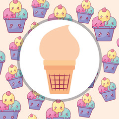 delicious ice cream isolated icon