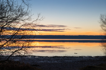 Sonnanuntergang am bayerischen Ammersee