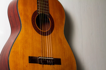 Obraz premium acoustic guitar on white background