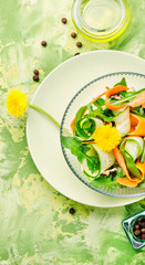 Dandelion salad on a plate