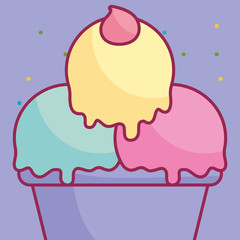 delicious ice cream in cup