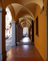 The arcades of Bologna, their overall length is over 40 Km