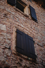 Retro window in Bale near Pula, Croatia