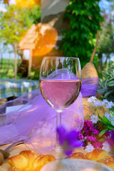 pepper summer still life with wine glasses