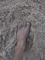 footprints on the sand beach