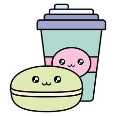 plastic cup container and candy kawaii characters