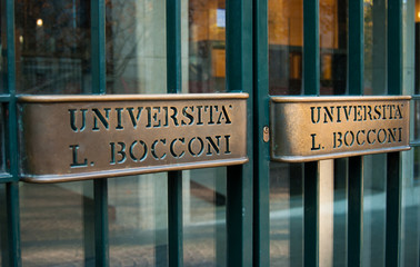 Fototapeta premium Entrance for students of Bocconi University of Milan