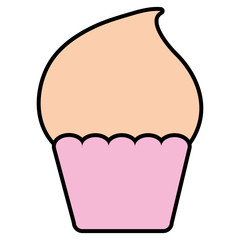delicious cupcake isolated icon