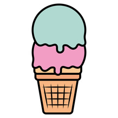 delicious ice cream isolated icon