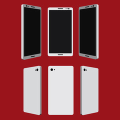Set with phones in different positions