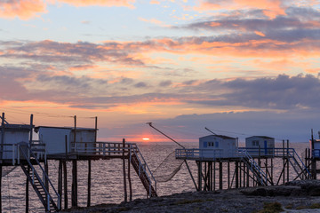 Obraz premium carrelet et cabane de péche à Saint Palais sur mer, la grande côte, le puit de l'auture en charente maritime