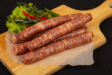 Pork sausages for grill