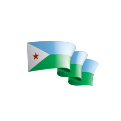 Djibouti flag, vector illustration on a white background